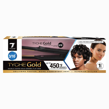 Tyche Gold 3/10” Flat Iron – Double Coated Gold Ceramic